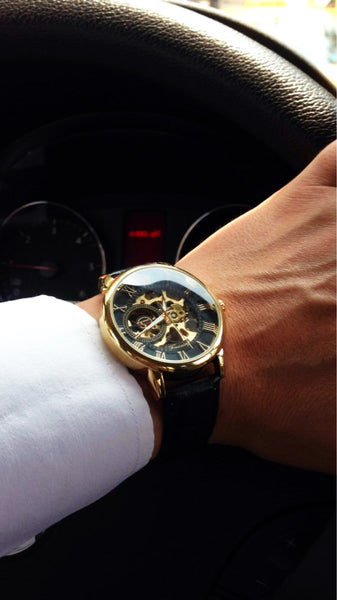 Mens Forsining Luxury Watches Mechanical Skeleton 3D Literal Design