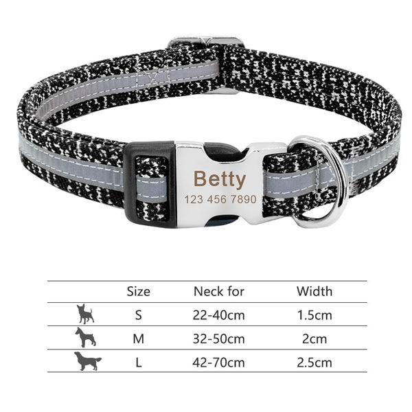 Pet Collar with Engraved Personalized ID Tag