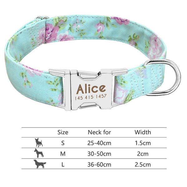 Pet Collar with Engraved Personalized ID Tag