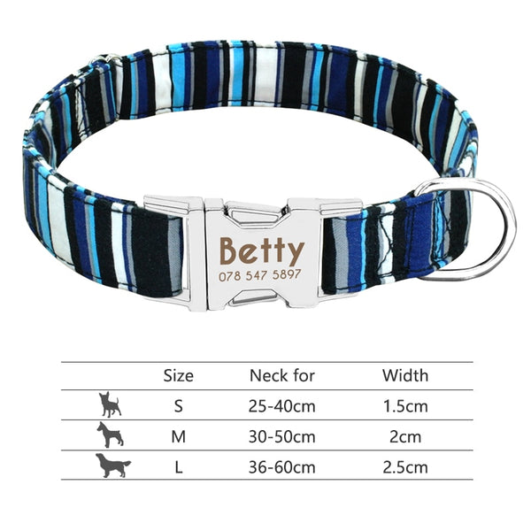 Pet Collar with Engraved Personalized ID Tag