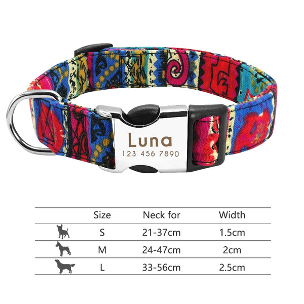 Pet Collar with Engraved Personalized ID Tag