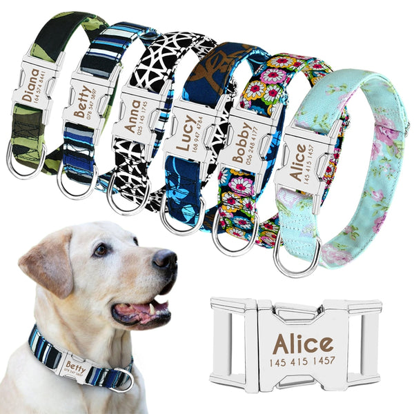 Pet Collar with Engraved Personalized ID Tag