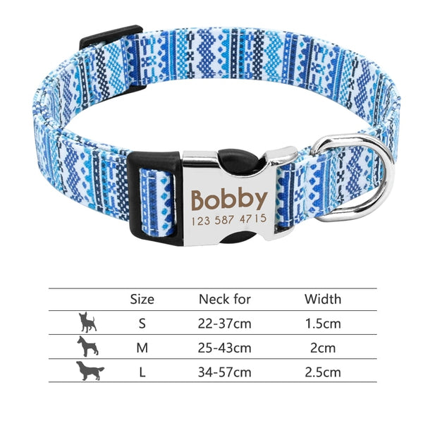 Pet Collar with Engraved Personalized ID Tag