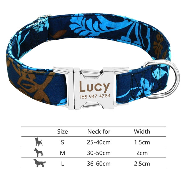 Pet Collar with Engraved Personalized ID Tag