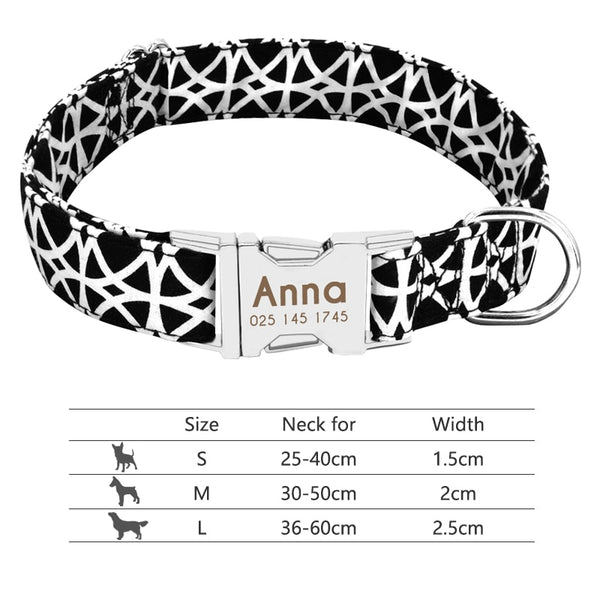 Pet Collar with Engraved Personalized ID Tag