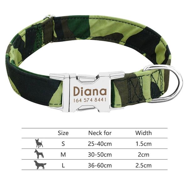 Pet Collar with Engraved Personalized ID Tag