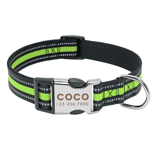 Pet Collar with Engraved Personalized ID Tag