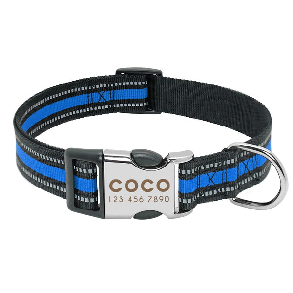 Pet Collar with Engraved Personalized ID Tag