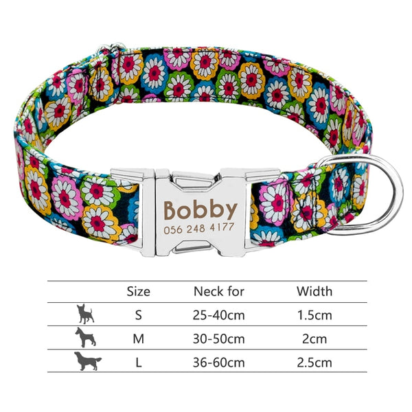Pet Collar with Engraved Personalized ID Tag