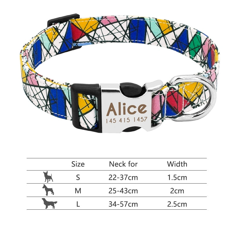 Pet Collar with Engraved Personalized ID Tag