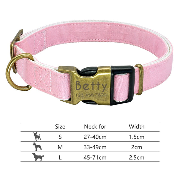 Pet Collar with Engraved Personalized ID Tag