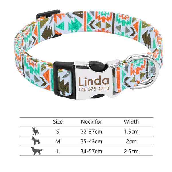 Pet Collar with Engraved Personalized ID Tag