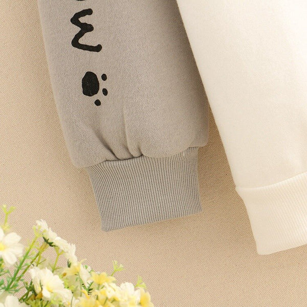 Womens Warm Fleece Cat Graphic Hoodie