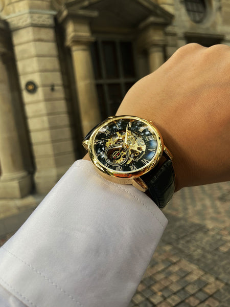 Mens Forsining Luxury Watches Mechanical Skeleton 3D Literal Design