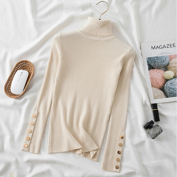 Womens Chic Pullover Turtleneck Sweaters