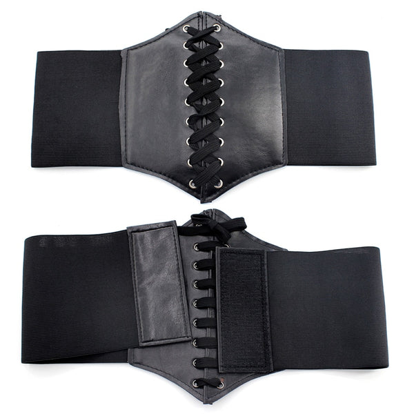 Womens Body Shapewear Pu Leather Elastic Corsets and Bustiers