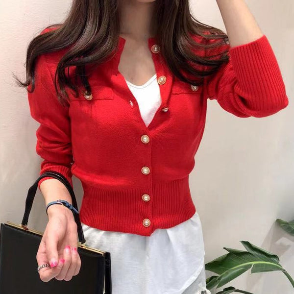 Womens Knitted Button up Cardigan Sweater