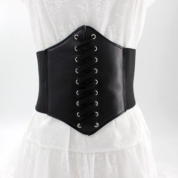 Womens Body Shapewear Pu Leather Elastic Corsets and Bustiers
