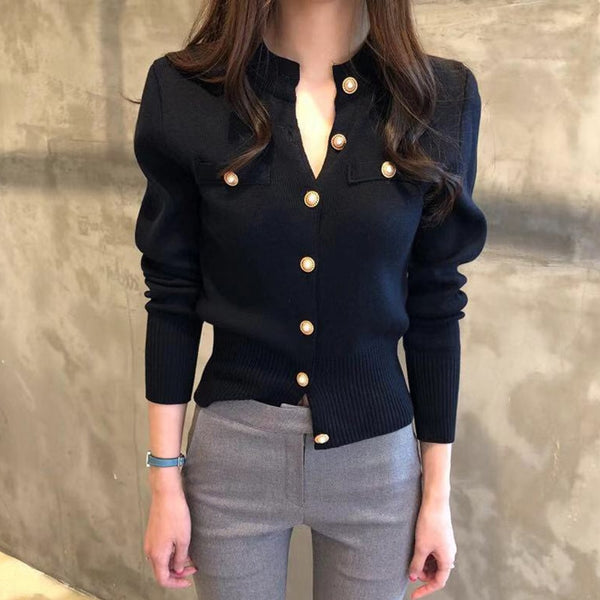 Womens Knitted Button up Cardigan Sweater