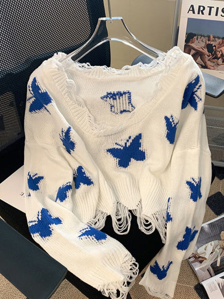 Womens Korean Fashion Knitted Sweaters Cropped Off Shoulder
