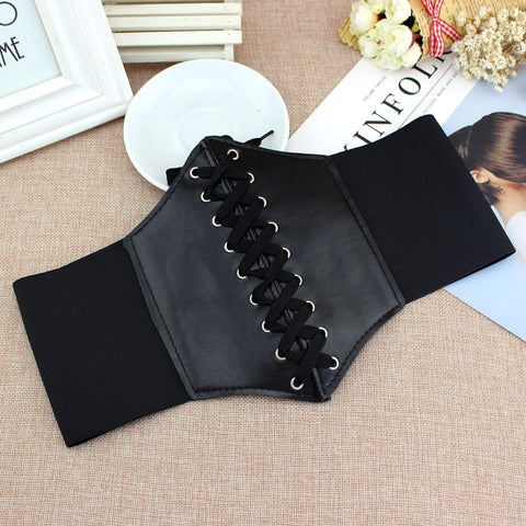 Womens Body Shapewear Pu Leather Elastic Corsets and Bustiers