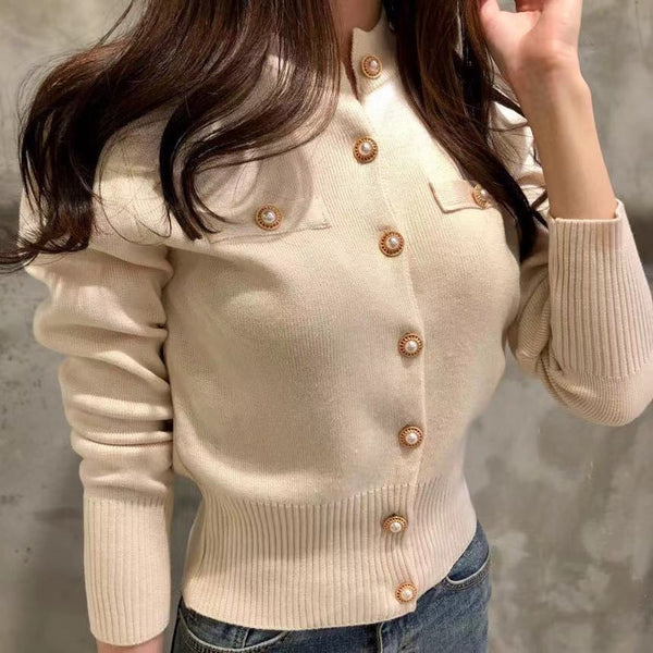 Womens Knitted Button up Cardigan Sweater