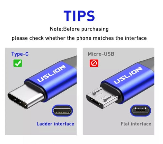 USLION 3A USB Type C Fast Charging Cable