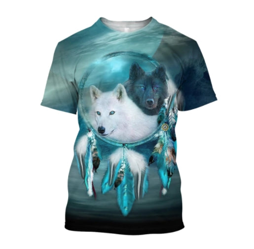 3D T-Shirts - Indians and Ferocious Wolves