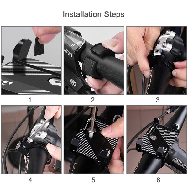 Bicycle Phone Holder, Handlebar Mount 3.5-6.2"-See description for phone types