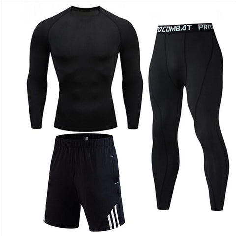 High Quality Compression Men's Sport Suits  Shirt Shorts pants