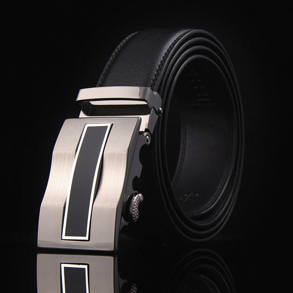 Mens Luxury Designer Cowhide Leather Belts, Automatic Buckle