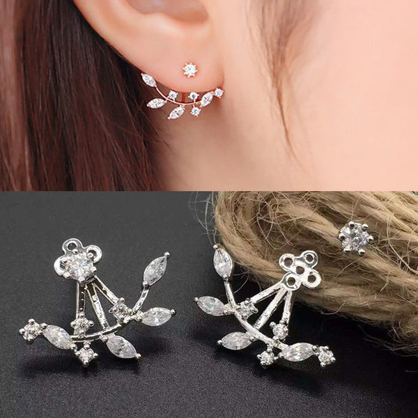 Womens New Fashion Climbing Earrings - Pearls Angel Wings Leaf Feather Flowers