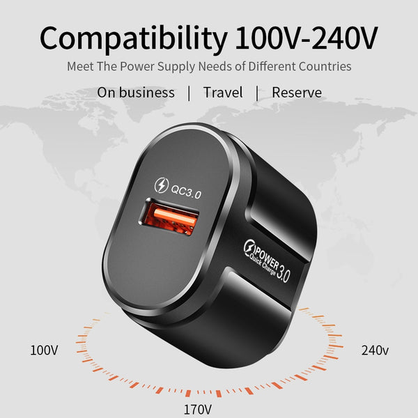 Quick Charge 3.0 USB, Universal Mobile Phone Charging Wall Adapter