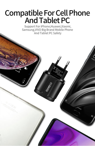 Quick Charge 3.0 USB, Universal Mobile Phone Charging Wall Adapter