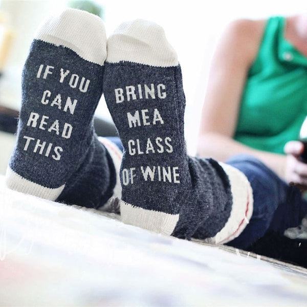 Custom Socks - If You Can Read This Bring Me a Glass of Wine/Beer