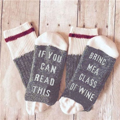 Custom Socks - If You Can Read This Bring Me a Glass of Wine/Beer