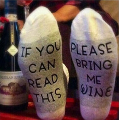 Custom Socks - If You Can Read This Bring Me a Glass of Wine/Beer
