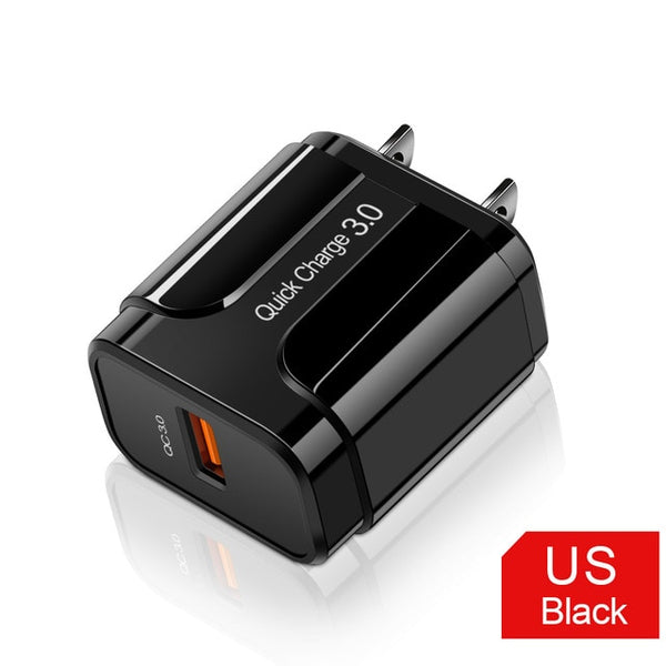 3A Quick EU Wall Charger 3.0 USB iPhone Samsung Xiaomi
