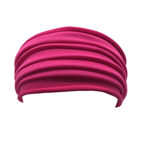 Womens Wide Elastic Headband - For Sports Workout Running