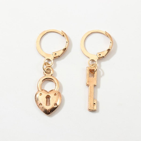 Womens Chinese Style Goldfish Earrings - Crosses heart lock & Key & more