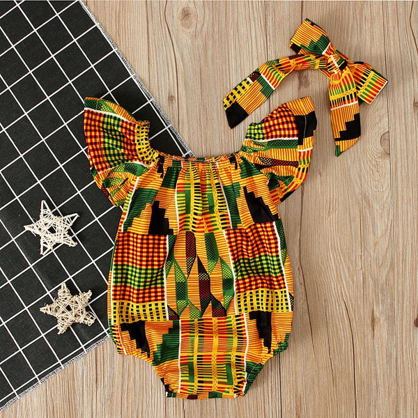 Baby Girl Summer African Dashiki Rompers