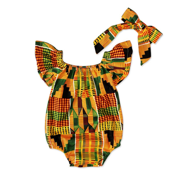 Baby Girl Summer African Dashiki Rompers