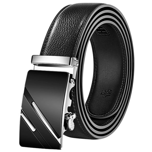 Mens Luxury Designer Cowhide Leather Belts, Automatic Buckle