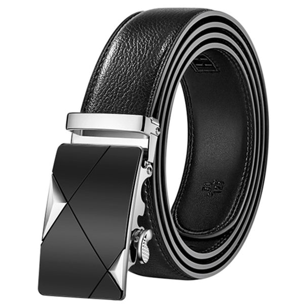 Mens Luxury Designer Cowhide Leather Belts, Automatic Buckle