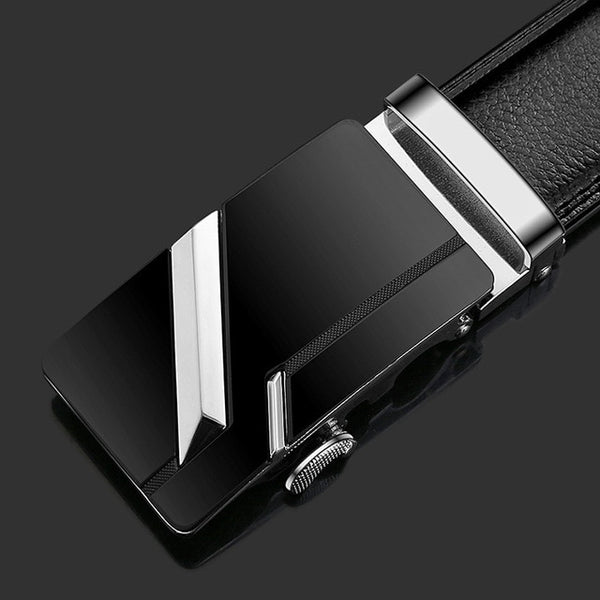 Mens Luxury Designer Cowhide Leather Belts, Automatic Buckle