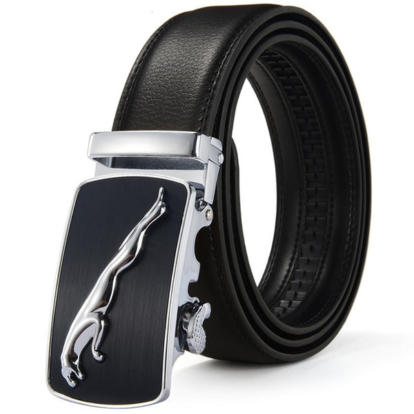 Mens Luxury Designer Cowhide Leather Belts, Automatic Buckle