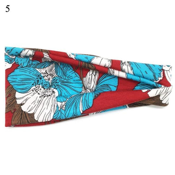 Womens Wide Elastic Headband - For Sports Workout Running
