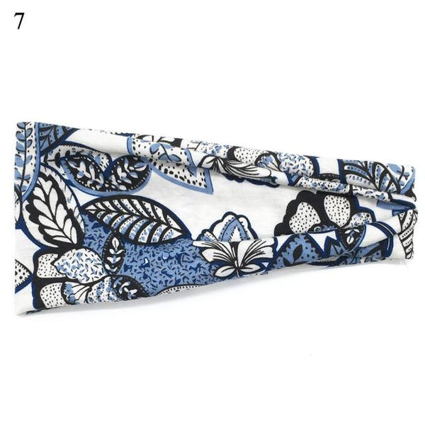 Womens Wide Elastic Headband - For Sports Workout Running