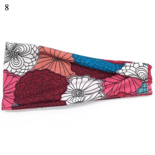 Womens Wide Elastic Headband - For Sports Workout Running