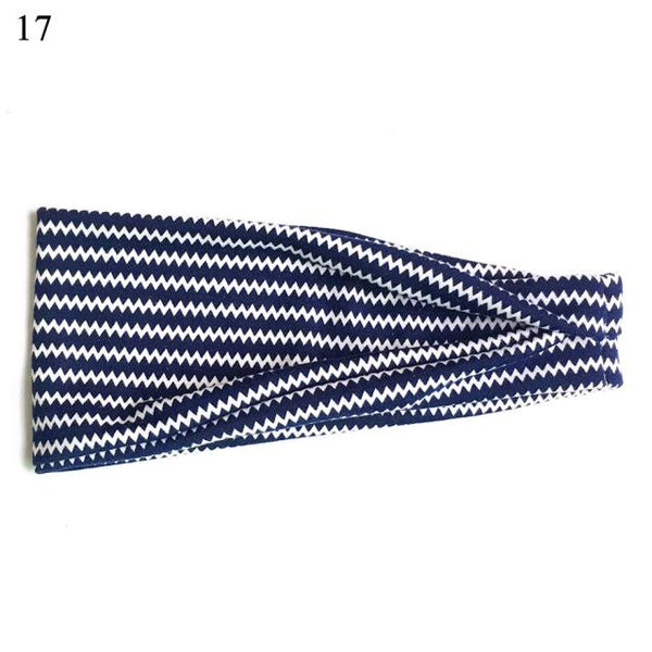 Womens Wide Elastic Headband - For Sports Workout Running